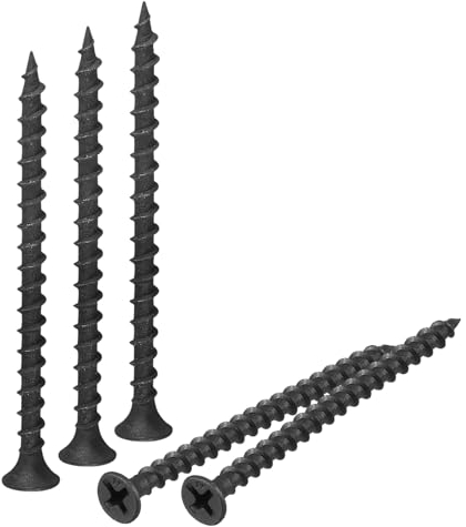 sourcing map M3.8x60mm Drywall Screws, 50pcs Coarse Thread Wood Screws, Carbon Steel Phillips Drive Flat Head Self Tapping Screws