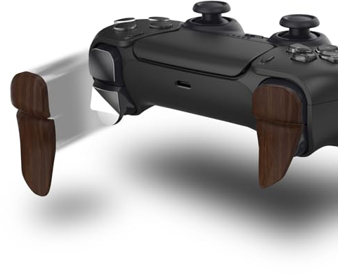 playvital Blade 2 Pairs Shoulder Buttons Extension Triggers for ps5 Controller, Game Improvement Adjusters for PS Portal Remote Player, Bumper Trigger Extenders for ps5 Edge Controller - Wood Grain