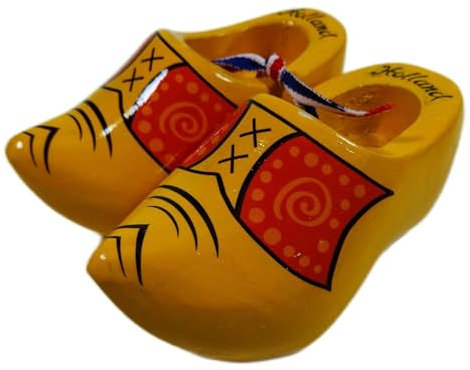 2er Set Deko Holland Clogs gelb 10 x 5 x 5 cm Blumen Klumpen Schuhe Strand Figur Deko Halle GMTX 5507