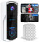 UCOCARE Doorbell Camera Wireless with Chime, 2K FHD Video Doorbell Wireless, PIR Motion Detection, Instant Alerts, 2-Way Audio, Night Vision, 2.4G WiFi, IP67, Battery Powered(Black)