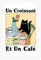 TRLZHOA Poster im Retro-Stil, französisches Café, Croissant, schwarze Katze, Espresso, Koffein, Getränke, Kunst, einzigartig, niedlich, Haustier, Kätzchen, Tierblumen, Vase, Cartoon-Drucke für