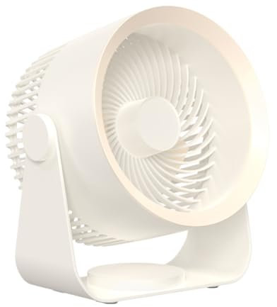 LYEAA Ventilador circulador de aire, ventilador de flujo de aire fuerte, ventilador de mesa con turbina USB de 4000 mAh, enfriador de aire eléctrico de bajo ruido, 3 velocidades para viajes