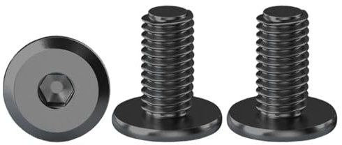 Drenky 20 Pièces Vis à Tête Plate Avec Six Pans Creux Noir M6 X 10 mm Boulons à Tête Plate Hexagonale en Acier Inoxydable A2 V2A Vis à Tête Cylindrique Hexagonale à Bride Boulons Allen