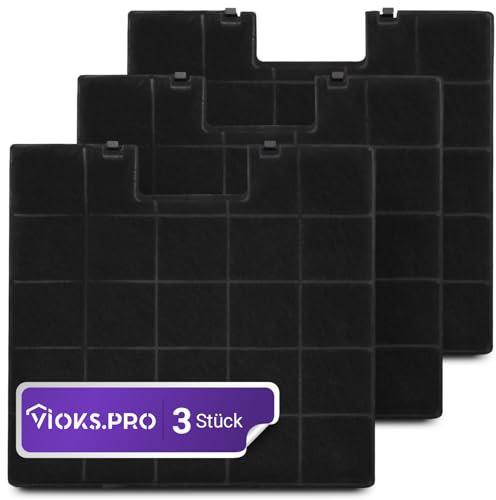 Viоks.pro 3x Geruchsfilter Dunstabzugshaube Kohlefilter 300x280mm Ersatz für Gorenje 180177 AH004 Amica KF17134 KH17101 KH17106 Baumann FWK300 Aktiv Kohlefilter Abzugshaube - Filter für Abzugshaube
