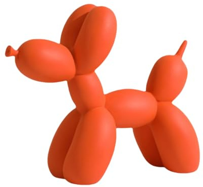 YOYUMI Skulpturen Ballon Hund Harz Handwerk Hause Veranda Wohnzimmer Ornamente Büro Desktop Dekorationen - Orange