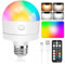 FANTICDE E27 Rechargeable Light Bulb with Remote,Battery Powered &Corded Electric LED Bulb,12+4 Color Temperatures,3 Timer,Dimmable Detachable RGB LED Bulb,for Non Hardwired Lamps(1Pack)