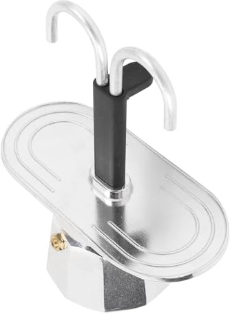 Fabater Caffettiera a Doppio Beccuccio, Caffettiera a Doppia Testa in Lega di Alluminio da 100 Ml, Caffettiera per caffè con Piano Cottura Italiano, Macchina da caffè da 2 Tazze (Base