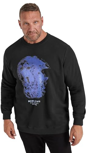 BadRhino Abstract Skull Graphic Print Sweatshirt - Men's - Plus Size Curve