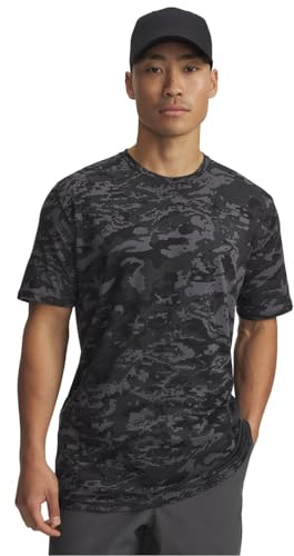 Under Armour Herren ABC CAMO Kurzarmshirt, weiches T-Shirt mit Rundhals, schnelltrocknendes Sportshirt mit Camouflage-Druck,Castlerock / / Black,XS
