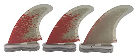 Elektrisches Surfbrett, Surfbrett Double Tabs 2 M/L Schneidebrett Wabenflossen Tri Fin Set Finne Surfflosse Fiberglas Surfflossen Rote Farbe for Surfen,Erobere die Wellen(White L)