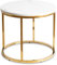 MEBEL ELITE Couchtisch Rund 53x53x46 cm - Modern Wohnzimmertisch Weiß Marmoroptik - Sofatisch Rund für Wohnzimmer und Büro - Runder Tisch Pflegeleichter und Schmutzabweisender