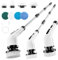 PKBD Electric Spin Scrubber, 2025 Upgrade Waterproof Cordless Electric Cleaning Brush with 8 Replaceable Heads, Digital Display, Three Clean Speeds, Retractable Handle, for Bathtub, Tile, Floor