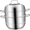 Mobestech 1 Set Stainless Steel Steamer Pot Machine Pantry Storage Containers Instant Double Boiler Dumplings Dumpling Steamer Griddle Steamer Basket for Jam Pans Induction Hob Pan Silver