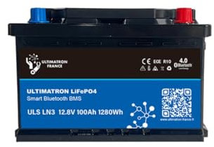 ULTIMATRON FRANCE BATTERIE ULTIMATRON LIFEPO4 LITHIUM 12.8V 100Ah BLUETOOTH SMART BMS