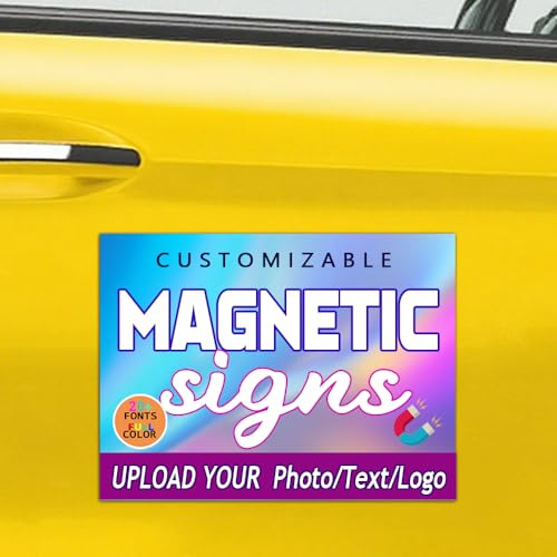 Auto Magnetschilder Personalisierte, Magnetische Autoschilder, Autoemblem mit Wunschtext und Logo,für Autos, Unternehmen, den persönlichen Gebrauch und als Werbeschild