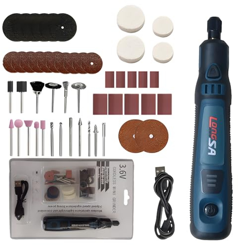 Multifunktionswerkzeug Akku Gravierstift, Mini Rotationswerkzeug mit 50 Zubehörteilen, 3 Drehzahlen Gravur Werkzeug Kit, Elektrischer Gravierstift zum Bohren, Gravieren, Polieren, Schleifen,Entrosten