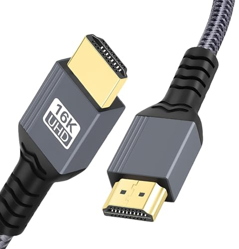 AOUZOVLI 16k Hd-mi 2.2 Kabel,2 M,96 Gbit/S Hochgeschwindigkeit Hd-mi Kabel,16k@60Hz,8k@240Hz,4k@480Hz,Earc,Hdr10+,Dolby Atmos/Vision,Geeignet Für Ps4 // Fernseher/Gaming-Pc/Monitor/Projektor