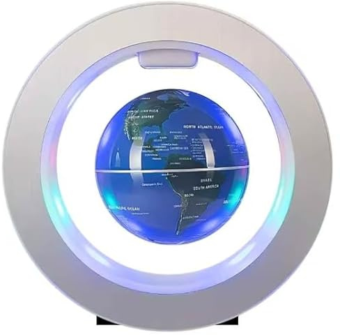 Magnetischer schwebender Globus mit LED-Licht, 7,6 cm, blaue Globus-Lampe, automatische Drehung, pädagogische Schreibtisch-Dekoration für Kinder, Weihnachten, Neujahrsgeschenke