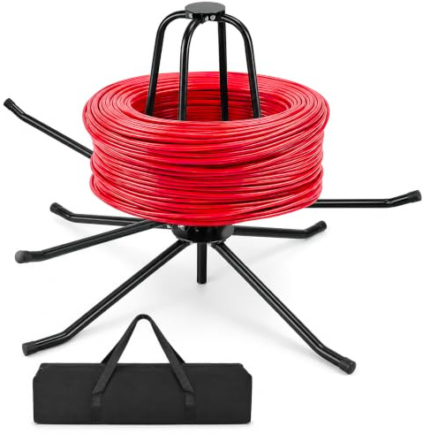 Underfloor Heating Pipe Decoiler, Heavy Duty Water Underfloor Heating Cable Reel Dispenser, 3-Speed Adjustable PEX Tubing Uncoiler, 385LBS Capacity, Galvanized Steel, Easy Installation