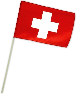 Fahne Flagge Schweiz 30 x 45 cm mit Stab