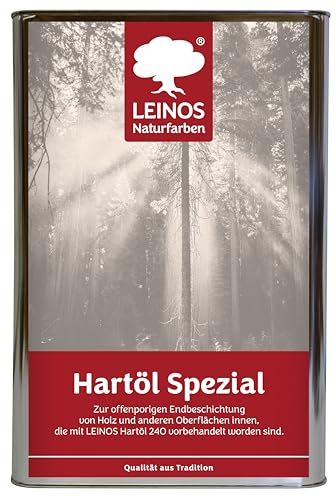 LEINOS 245 Hartöl Spezial 10 L Endbeschichtung Holz innen farblos | Harte, kratzfeste und wasserabweisende Oberfläche – wasserdampfdurchlässig, offenporig und sehr gut aufpolierbar