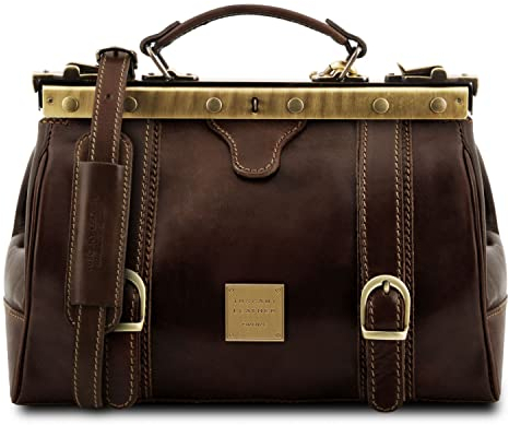 Tuscany Leather Monalisa Leder medizinische Tasche vorne Schnalle, Dunkelbraun, Rozmiar uniwersalny