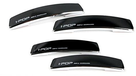 IPOP Car Slim Door Edge Guards Bumper Protector Guard Chrome Vehicle 4pcs (Black)