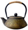 HwaGui-théière en Fonte avec Filtre Bouilloire infuseur pour poele, 0,8L/800ml theiere d'or