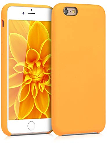 kwmobile Cover per Apple iPhone 6 / 6S Custodia - Back Case per Smartphone in Silicone TPU - Protezione Gommata - giallo zafferano