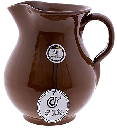CERÁMICA RAMBLEÑA | Jarra de cerveza | Jarra de agua | Jarras de barro rojo | 100% Hecho a mano | 1.5 litros