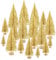 EXCEART 48 Stücke Mini Weihnachtsbaum Golden Sisal Modellbau Miniatur Bäume Kleiner Tannenbaum Künstlicher Christbaum Weihnachten Tischdeko Weihnachtsdeko Baum Micro Landschaft Deko