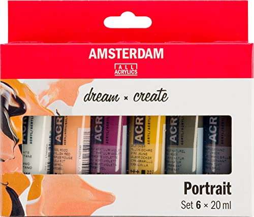 Amsterdam Standard Serie Acrylfarben Set | Portrait Set (6 x 20 ml Tuben) | Mischfarben perfekt für verschiedene Hauttöne
