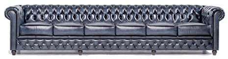 jvmoebel XXL Big Sofa Chesterfield Schwarz 6 Sitzer Couchen 300cm Sitz Polster Garnitur