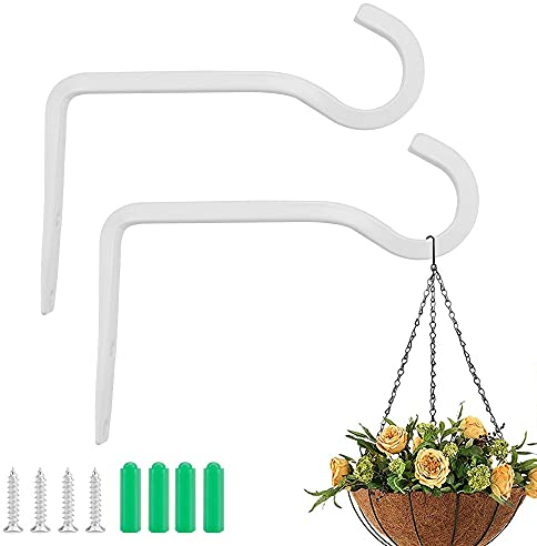 QUCUMER 2 Pcs Gancho Pared Farol Blanco Colgador Macetas Pared Soporte Maceta Colgante Gancho para Colgar Maceta Gancho Linterna Gancho Jardin para Exterior Interior para Farol Pájaros Macetas