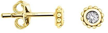 SOFIA MILANI - Damen Ohrringe 925 Silber - vergoldet/golden - mit Zirkonia Steinen - Blumen Ohrstecker - 20972
