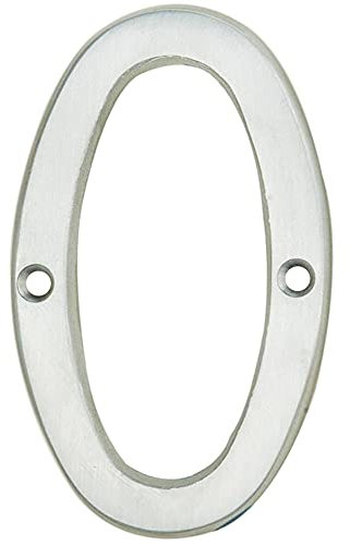 Satin Chrome Door Number 0-75mm Height - 4mm Depth - House Numeral Plaque | Front Door House Numbers - Decorative External Door Letters - Numeral & Letter Plaques