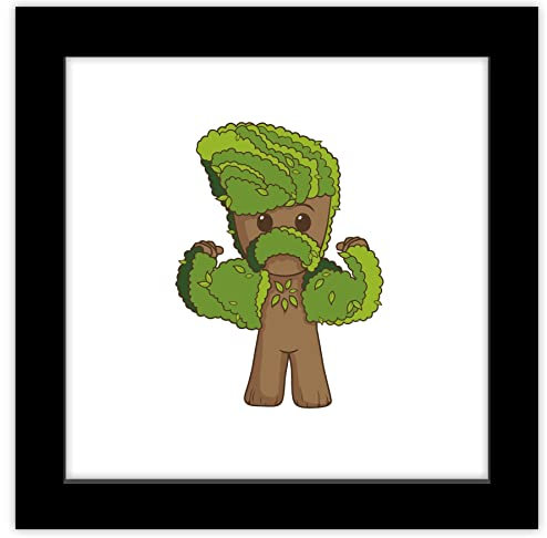 Trends International Gallery Pops Marvel I Am Groot – Baby Groot Hair illustriertes Wandposter, 30,5 x 30,5 cm, gerahmt, Schwarz