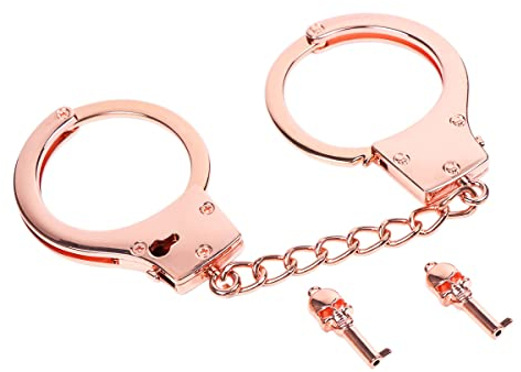 Metallhandschellen Mit Schlüssel Polizei Kostüm Requisiten Zubehör Party Geschenk Totenkopf Schlüssel Eisenkette Legierung Handschellen Entfernung Spielzeug Handschellen (Rosa),Pink