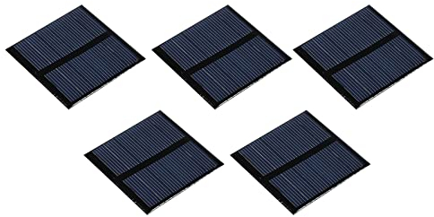 sourcing map Mini Solaire Panneau Cellule 3V 125mA 0.375W 52mm x 52mm pour Bricolage Électrique Puissance Projet Paquet de 5