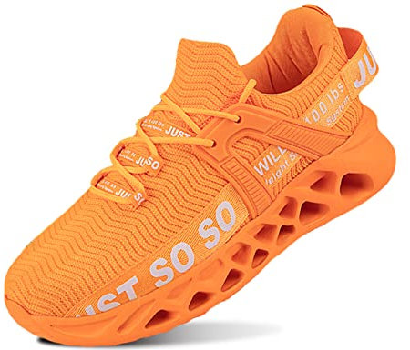 QDCFY Sneaker Damen Turnschuhe Mode Wanderschuhe Walkingschuhe Sneakers Schnürsenkel Freizeitschuhe Sport Freizeit Sneaker Orange 37EU