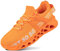 QDCFY Sneaker Damen Turnschuhe Mode Wanderschuhe Walkingschuhe Sneakers Schnürsenkel Freizeitschuhe Sport Freizeit Sneaker Orange 37EU