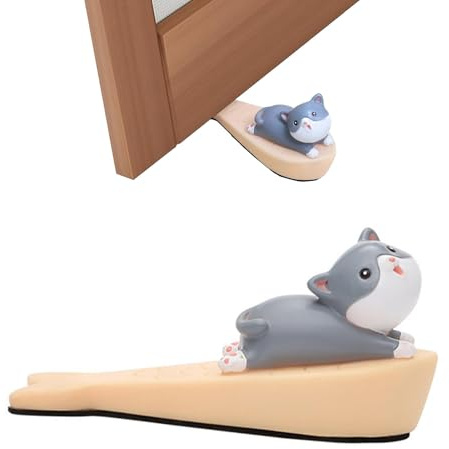 HERCHR Bonito Tope para Puertas con Forma de Animal, cuña de plástico Blando PVC para Gatos, Soporte Decorativo Antideslizante para Proteger el Suelo, Divertido Tope portátil para Puertas