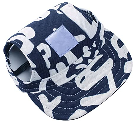 SHTGOI Hunde Baseballmütze Outdoor Haustier Mütze Kappe Sonnenschutz Cap Hut Basecap Sonnenhut Sonnenhüte Schirmmütze Hundecap mit Ohrlöchern und Verstellbarer Kinnriemen Blaue Buchstaben