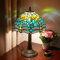 Blivuself Vintage Libelle Tiffany-Stil Buntglas Beistelltischlampe Schlafzimmer Nachttisch Wohnheim Büro Kunst Handwerk Antik Dekor Grün Nachtlicht Akzent Ästhetischer Nachttisch Retro Metall Lesen