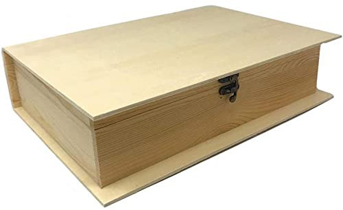 Vetrineinrete® Scatola a libro portagioie per decoupage cofanetto portaoggetti contenitore per gioielli minuterie 25x17,5x7cm