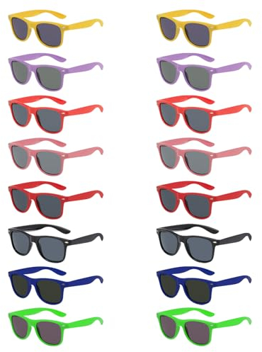 MAISITOO 16 PCS Occhiali da Sole, Occhiali Festa, Gadget Matrimonio, Perfetti per Feste, Addii al Nubilato & Celibato, Feste in Piscina, Occhiali da Sole Bambini, Occhiali LED per Fluo Party