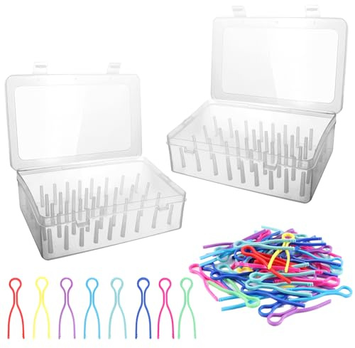 2 Pcs Caja de Almacenamiento de Hilo de Coser 42 Bobinas | Soporte para Hilo de Coser con 24 Soportes para Bobinas para Almacenar Hilo de Coser
