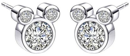 UNVOJL Mickey Mouse Shaped Hoop Earrings - Dazzling Studs for Women and Girls - Birthday Party Gift