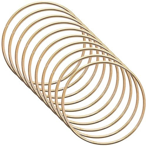 Metallringe zum Basteln 10 Stück 30cm Gold Metallringe Metall Ringe Deko für Traumfänger Ring, Makramee Ring, Wickeltechnik, Floristik,Hochzeitskranz,Hoops