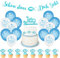 25 pcs Kommunion Deko,mit 12 Kommunion deko luftballons,1 Girlande konfirmation,13 Kommunion Cake Topper,Taufe deko,Erstkommunion deko,Taufe Konfirmation,Kommunion Deko,Mädchen Junge Taufe deko(blau)